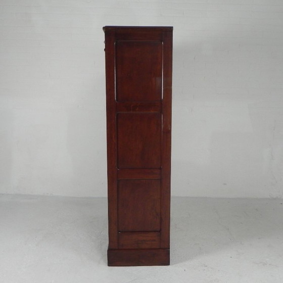 Image 1 of Eiken rolluikkast met 2 luiken, 148 cm hoog, jaren 20
