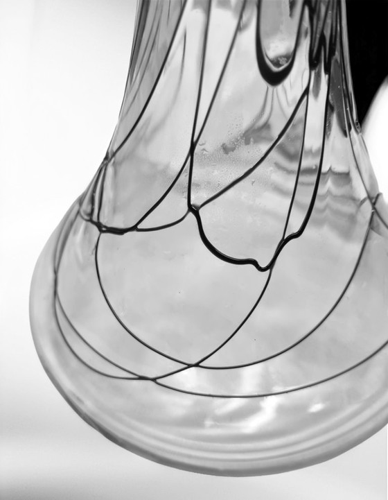 Image 1 of Nagel Glass – Paul Nagel – Deutschland: Wunderschöne Vase im Jugendstil, Klarglas