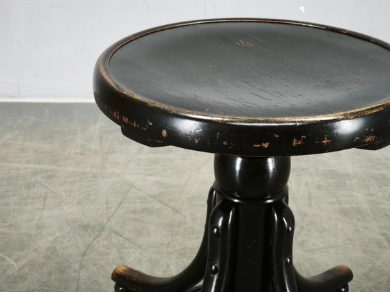 Image 1 of Verstelbare pianokruk van gebogen hout in Thonet-stijl, Tsjechoslowakije, jaren 1930