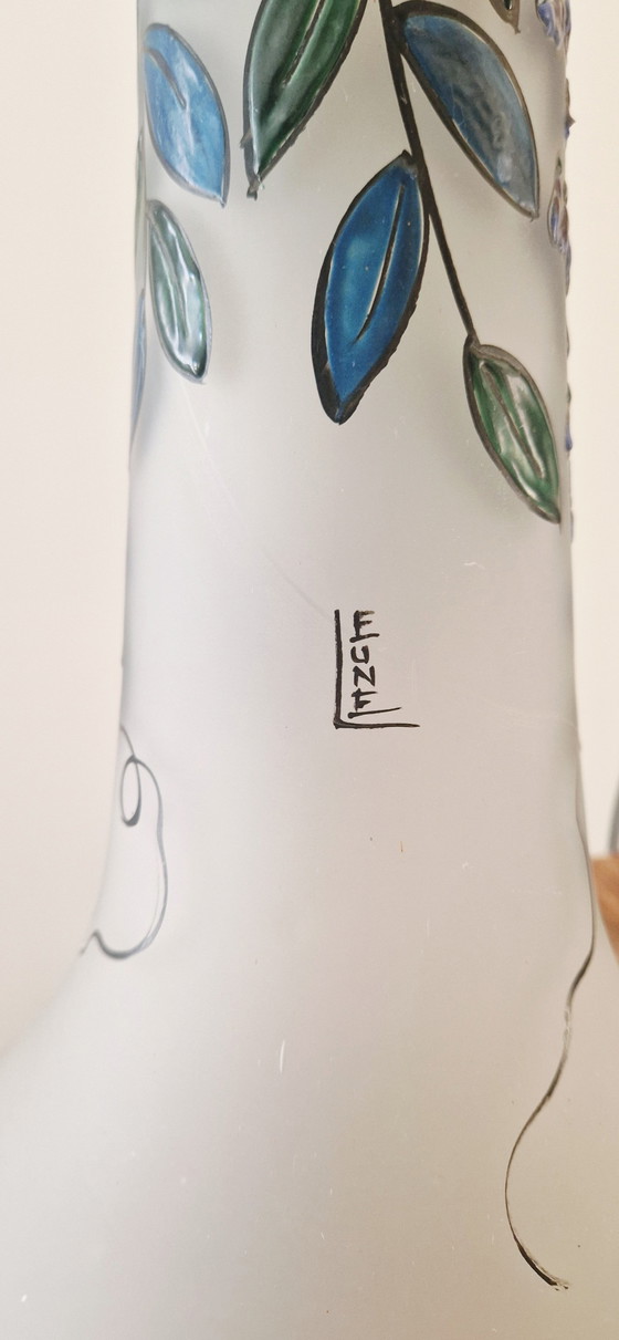 Image 1 of Art Deco Vase signiert Glashütte LEUNE- Auguste HEILIGENSTEIN- 1920