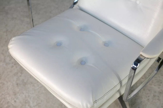 Image 1 of Poltrona girevole "Space Age" in acciaio e similpelle