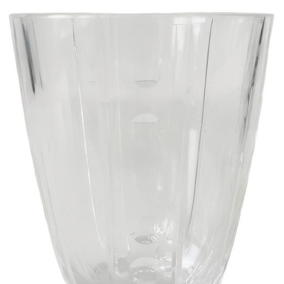 Image 1 of Vaso vintage J.G. Durand Cristal D'Arques in cristallo trasparente con motivo punteggiato a taglio verticale, anni '80