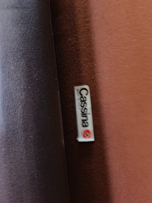 Vintage Leather Maralunga 3seater sofa set by Vico Magistretti for Cassina, 1973