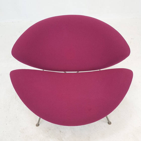 Image 1 of Vintage Orange Slice fauteuil in nikkel en fuchsia wol van Pierre Paulin voor Artifort, 1960