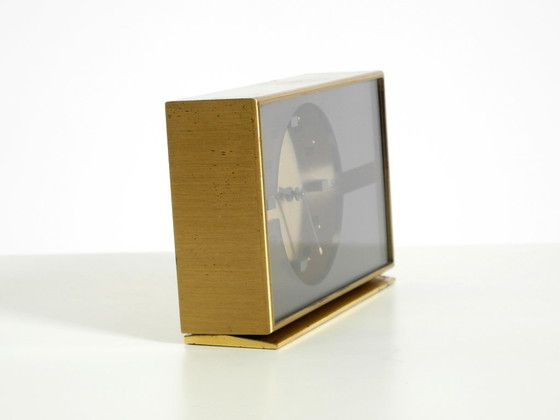 Beautiful, Small, And Rare Original Mechanical Swiza 8 Table Clock In Brass With An 8-Day Movement (photo 8 of 15)
