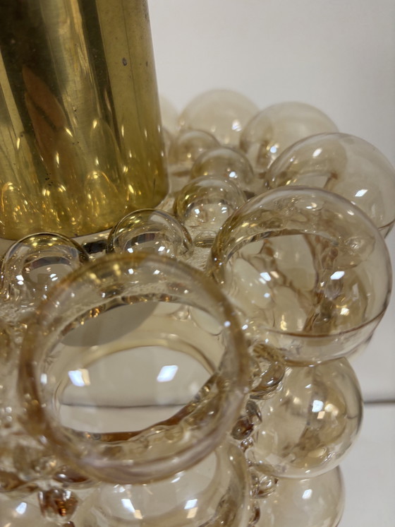 Image 1 of Exclusieve Limburg Helena Tynell “Bubble Lamp” – Amber / goud kleurig glas