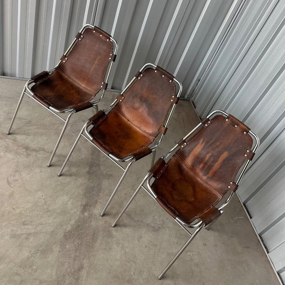 Image 1 of Set van 3 vintage Les Arcs stoelen - Charlotte Perriand