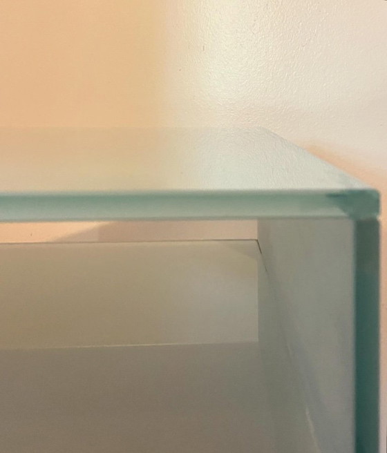 Image 1 of Frosted glass corner table