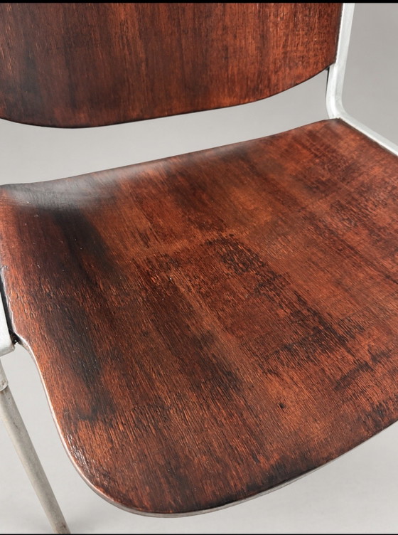 Vintage Castelli DSC 106 Chair — Giancarlo Piretti – Anonima Castelli, Eetkamerstoelen, Aluminium, Metal (photo 14 of 15)