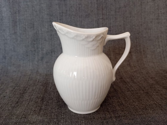 Zuccheriera con coperchio e Lattiera Royal Copenhagen 'White Fluted Half Lace' – Stoviglie, Porcellana (photo 18 of 22)