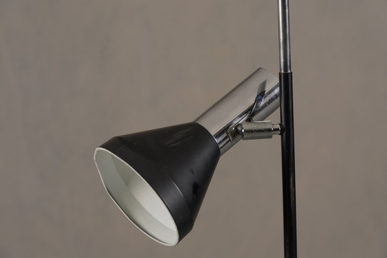 Image 1 of Vintage Black 2 Bulbs Floor Lamp, Germany 1970’s