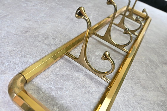 Image 1 of Messing Art Deco Wandgarderobe 1940er-1950er Jahre