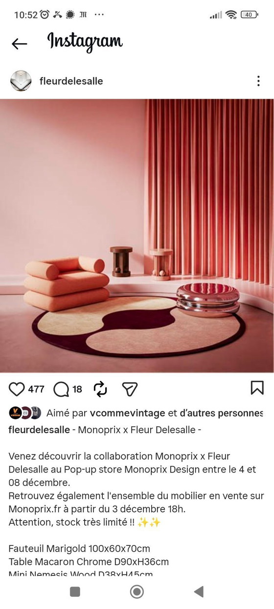 Image 1 of Sessel-Zusammenarbeit zwischen Fleur Delesalle und Monoprix