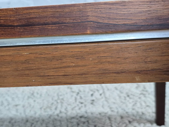 Image 1 of Large Mid-Century Design Rosewood Veneer Rectangle Coffee Table with Aluminium Trim, 1960s. 