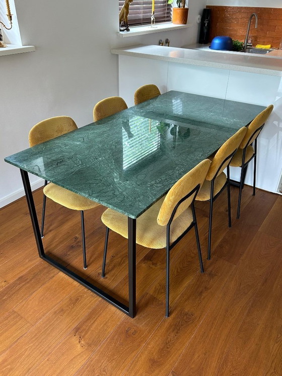 Image 1 of Mesa de mármol verde de 180x90