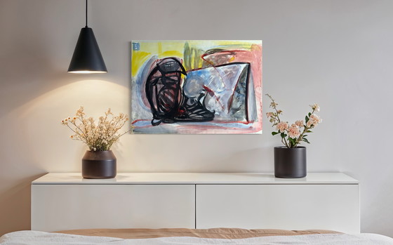 Image 1 of Marcus de Vestele - Magnifico dipinto astratto del 1976 - Cobra