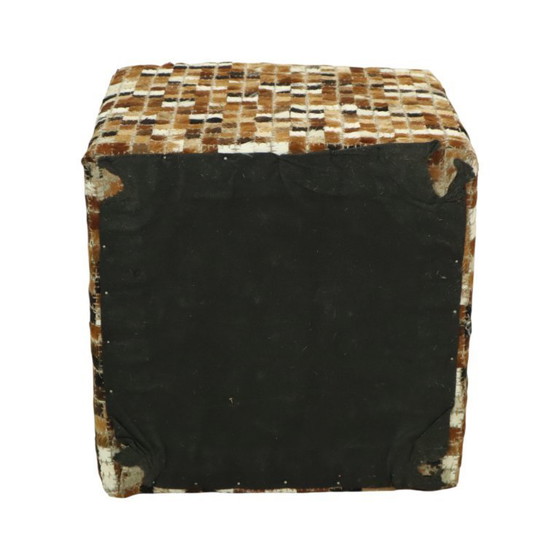 Image 1 of Pouf quadrato vintage in pelle di capra