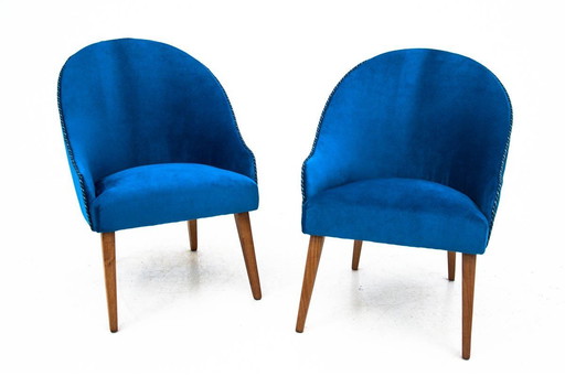 Paire de fauteuils club, Pologne, années 1960