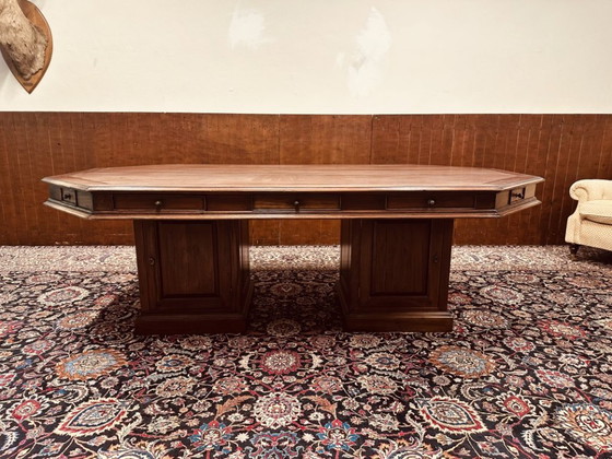 Tavolo da riunione classico inglese con sedie – Set da pranzo, Tessile, Legno (photo 5 of 23)