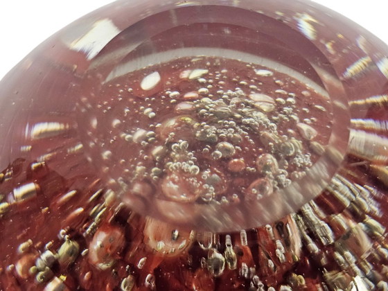 Image 1 of Leerdam Glass Factory - design by Siem van der Marel - enclosed air bubbles - 2000