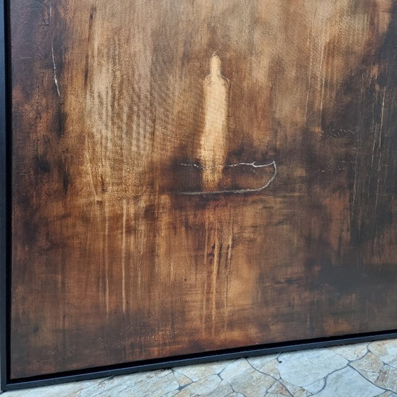 Image 1 of Frances Eckhardt - figurative painting mysterious figure 90x90 cm modern art hand-painted