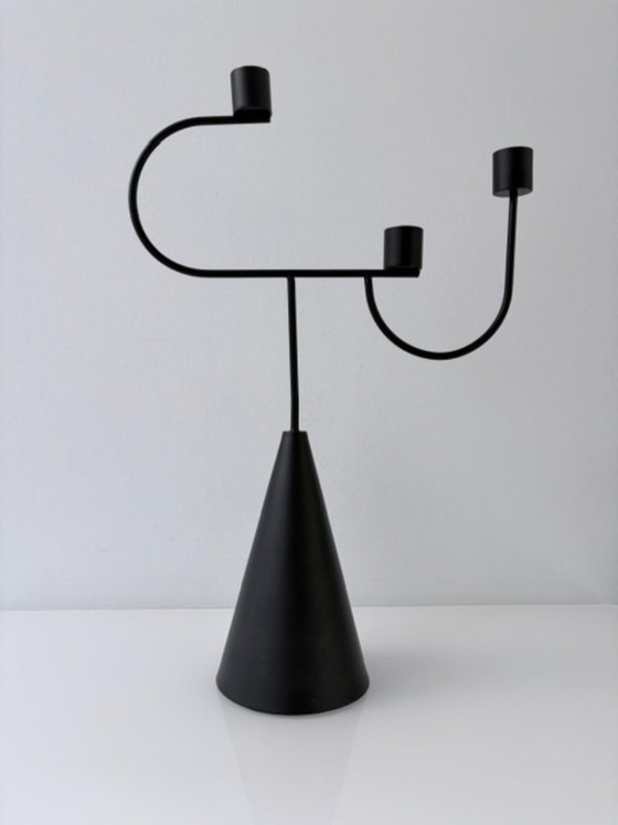 Ferm Living design candle holder black metal 3-armed (photo 2 of 10)