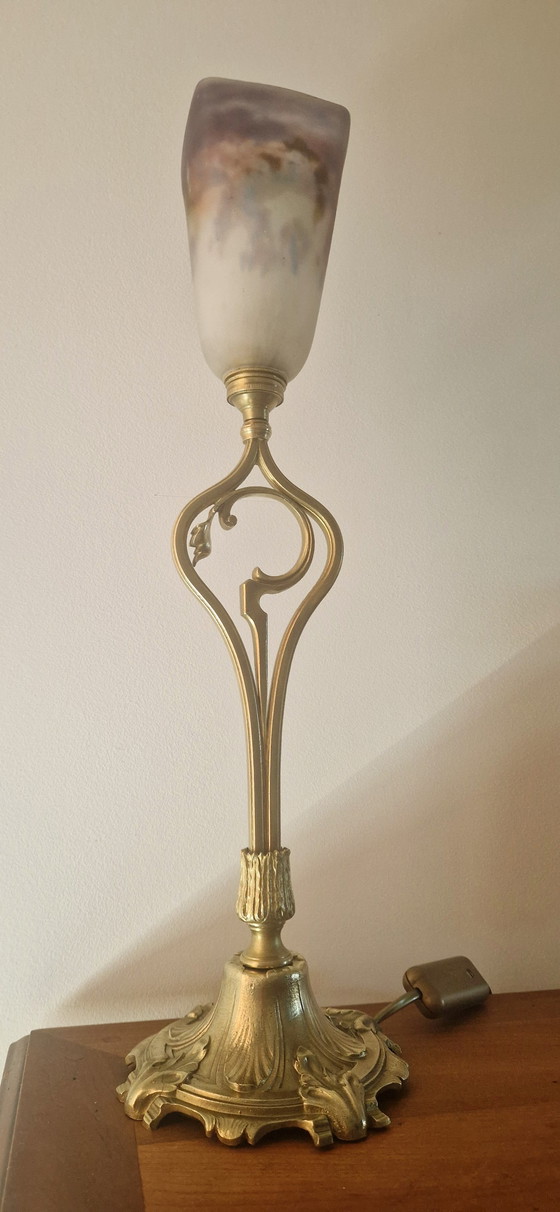 Image 1 of Lampada in bronzo in stile Art Nouveau firmata Müller Frères