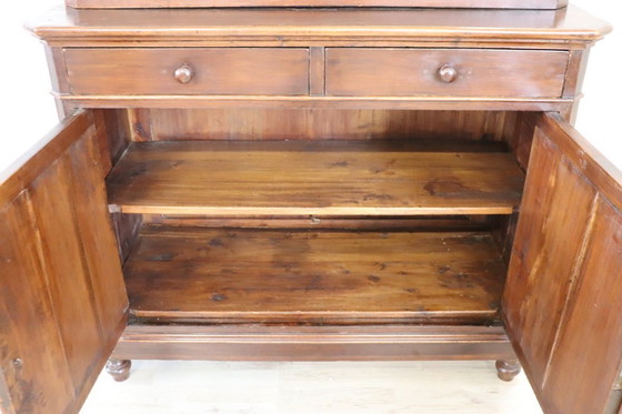 Image 1 of Antique Sideboard in Walnut Veneer, Italy 19th Century