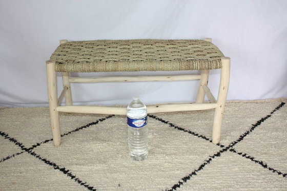 Image 1 of Marokkaanse citroenhouten bank - Geweven bank voor 1, 2 of 3 personen - 70 cm / 80 cm / 100 cm / 120 cm / 160 cm (3 opties)