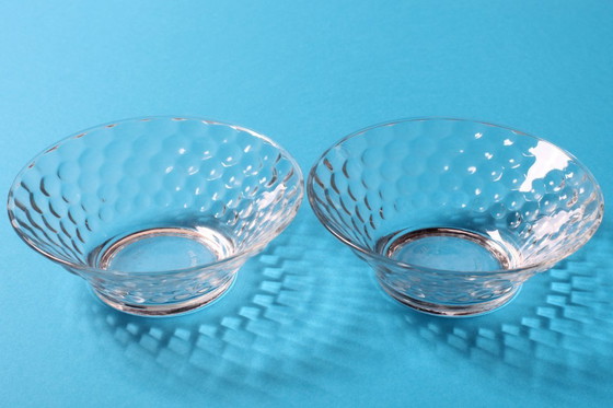 Image 1 of Set di 2 ciotole da dessert vintage in vetro a bolle Kim / Indonesia