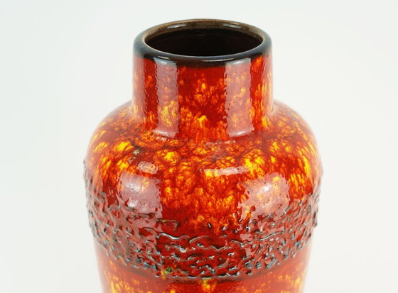 Image 1 of 1960s 70s scheurich pop era VASE red orange yellow blue model 517-30