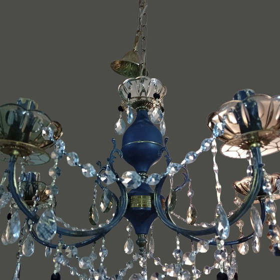 Image 1 of Chandelier grapihite &gold.vintage