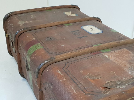 Image 1 of Grote kofferbak van 90 cm x 54 cm, vintage uit de jaren 1920-1930