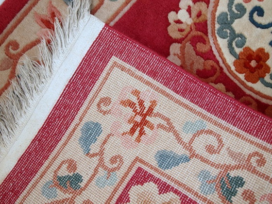 Image 1 of Handmade vintage Art Deco Chinese rug 2.5' x 4.5' (77cm x 139cm) 1970s - 1C442