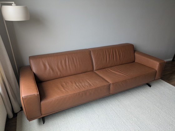 Image 1 of Leather designer sofa 3.5 seats in very good condition