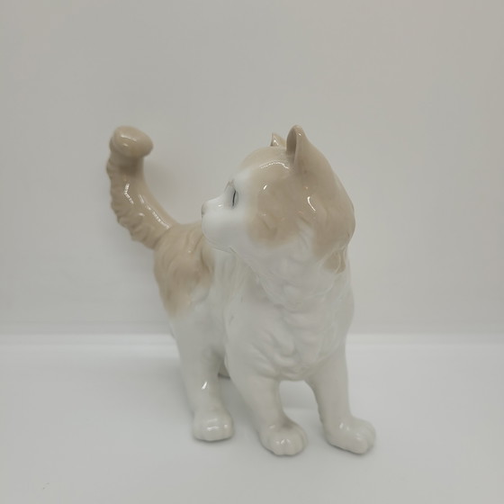 Image 1 of „Katzen“-Figur, emailliertes Porzellan, Nao von Lladró, 20. Jahrhundert – Spanien