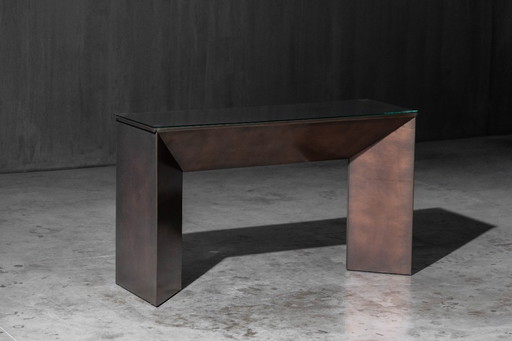 Patinated Bronze Console Table by Belgochrom, Belgium, 1970s