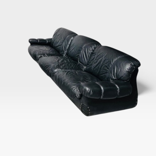 Sofa from the 70s – 3 5 zitsbanken, Leather
