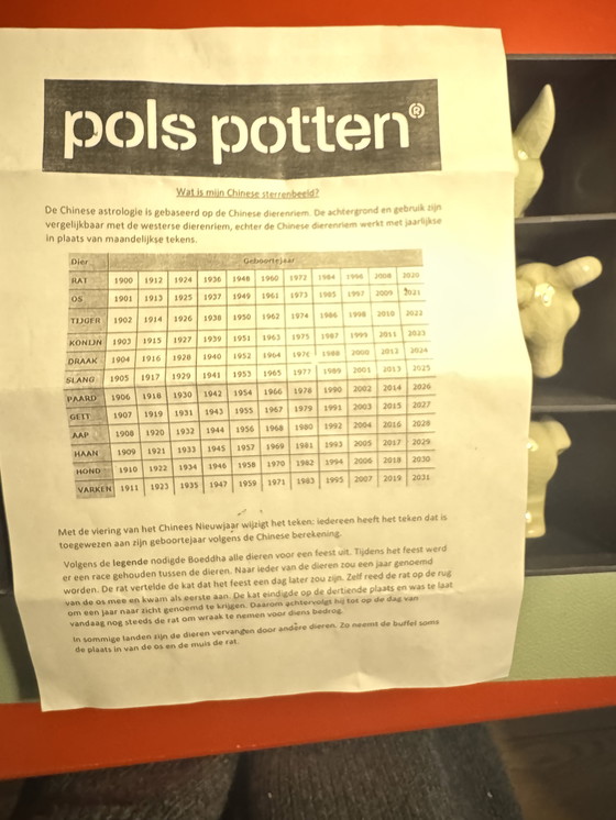 Image 1 of Pols Potten porseleinen chinese direnriem beeldjes