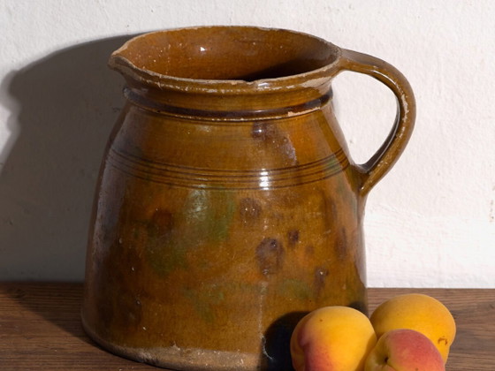 Antique folk glazed pottery jug – Central Europe, circa 1930 – Crockery, Rustic (photo 2 of 40)