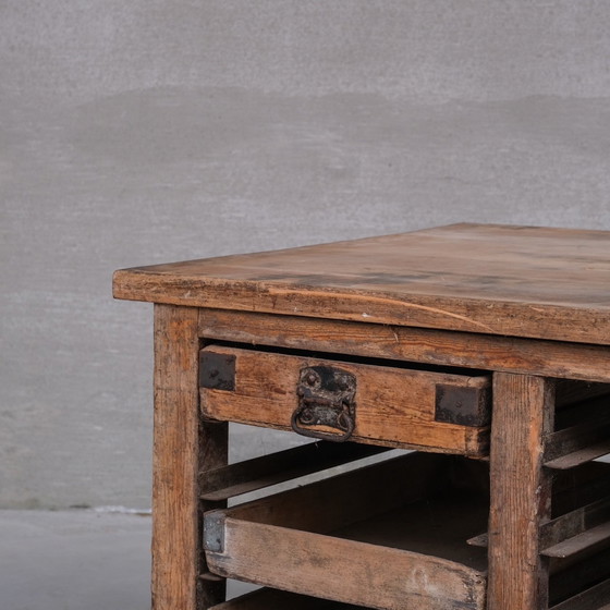 Image 1 of Antiek Engels Bakkers Werkblad of Keuken Eiland Tafel