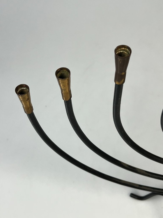 Image 1 of Large Vintage Menorah Candlestick, 1970's, Metal and Brass