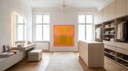 Ausstellungsstück – Farbfeldmalerei Abstrakt Neon Rosa Gelb Töne| 110 × 110 cm | 5 mm Acrylglas | Contemporary Neon Kunst