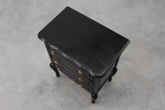 Image 1 of Cómoda estilo Luis XV en roble lacado en negro, Francia, años 50