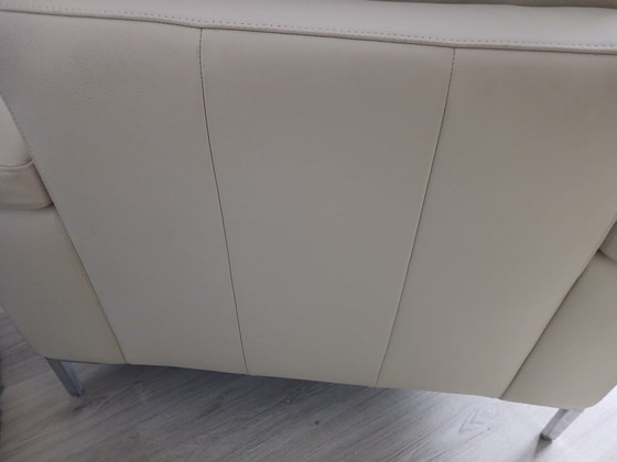 Fauteuil en Cuir Musterring, Couleur Crème – Leather, polished steel (photo 7 of 11)