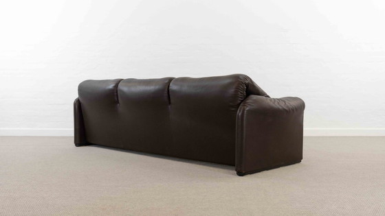 Image 1 of Cassina Maralunga 3-Sitzer-Sofa aus Leder von Vico Magistretti
