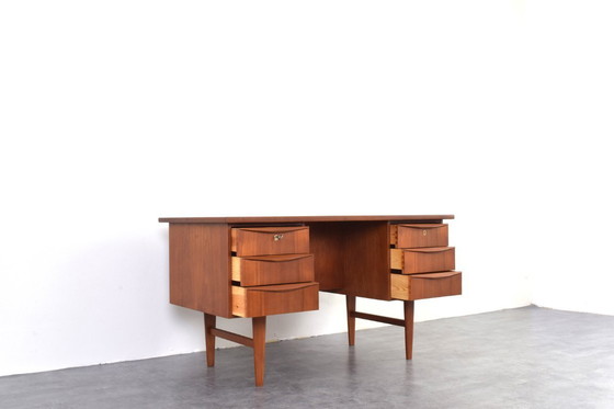 Image 1 of Mid-Century Danish Teak Executive Desk, 1960s.