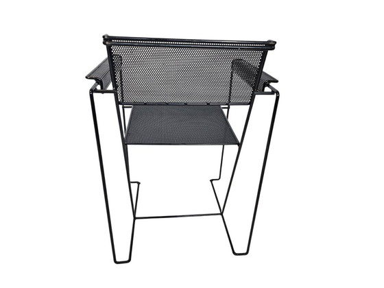 Pilastro Style - Post Modern - (2) Chairs - Perforated Steel - Holland - 70's – Armchairs, Metal (photo 3 of 12)