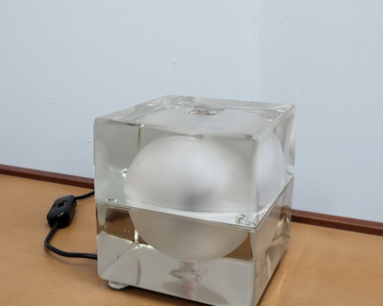 Image 1 of Lampada da tavolo Cubosfera anni '60 di Alessandro Mendini per Fidenza Vetraria