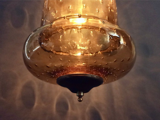 Image 1 of Gran farol "Bulicante" de cristal de Murano soplado de finales de los años 50 con marco de latón.